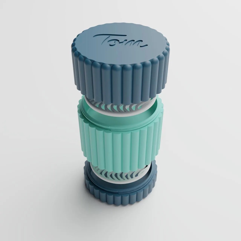 Boîte à savon à étages - boîte de transport pour cosmétiques solides - cadeau personnalisé - Design boudins (8cm, 2, Ivoire)