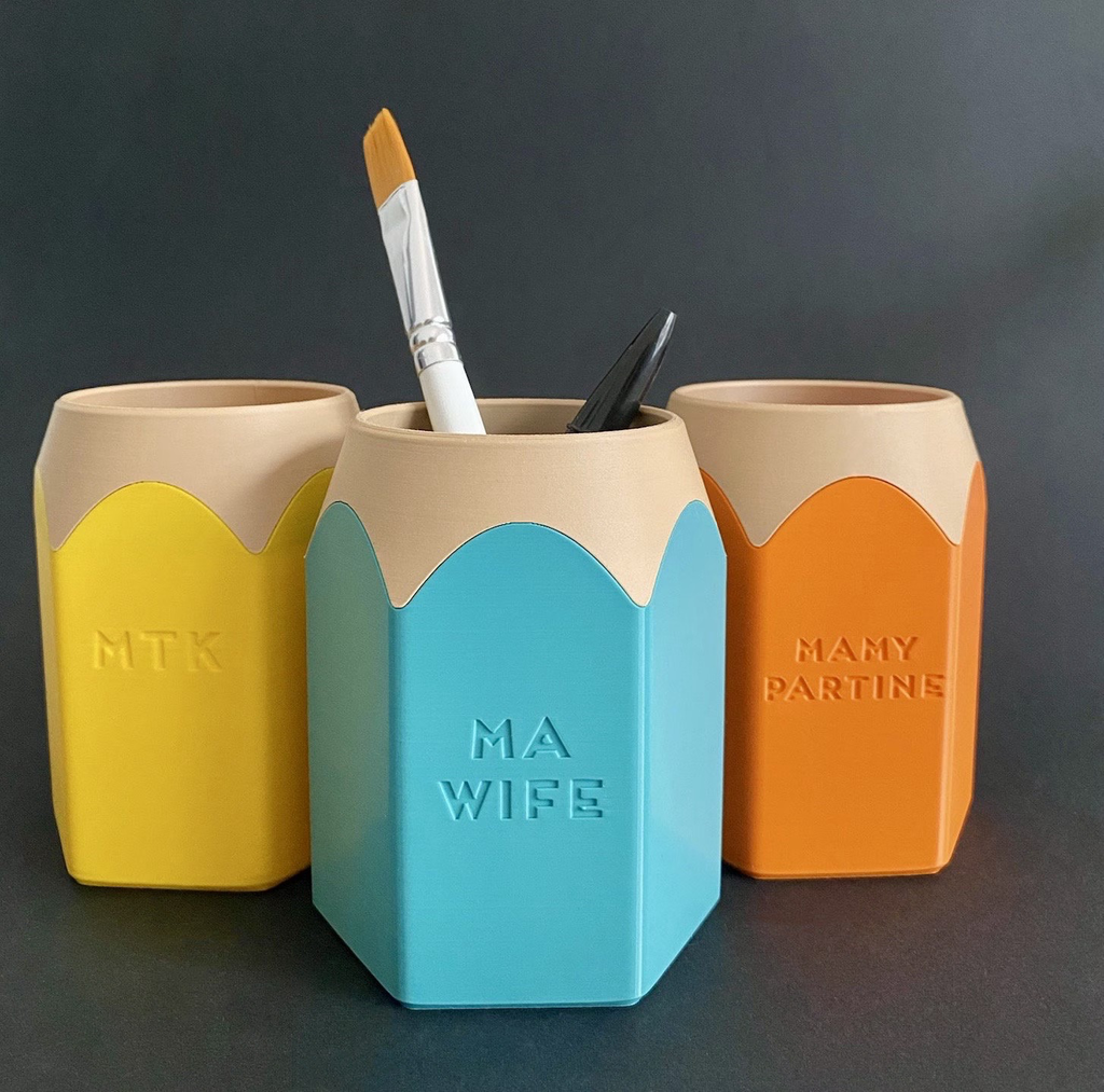 Pot à crayons personnalisable - Cadeau parfait - accessoire de bureau