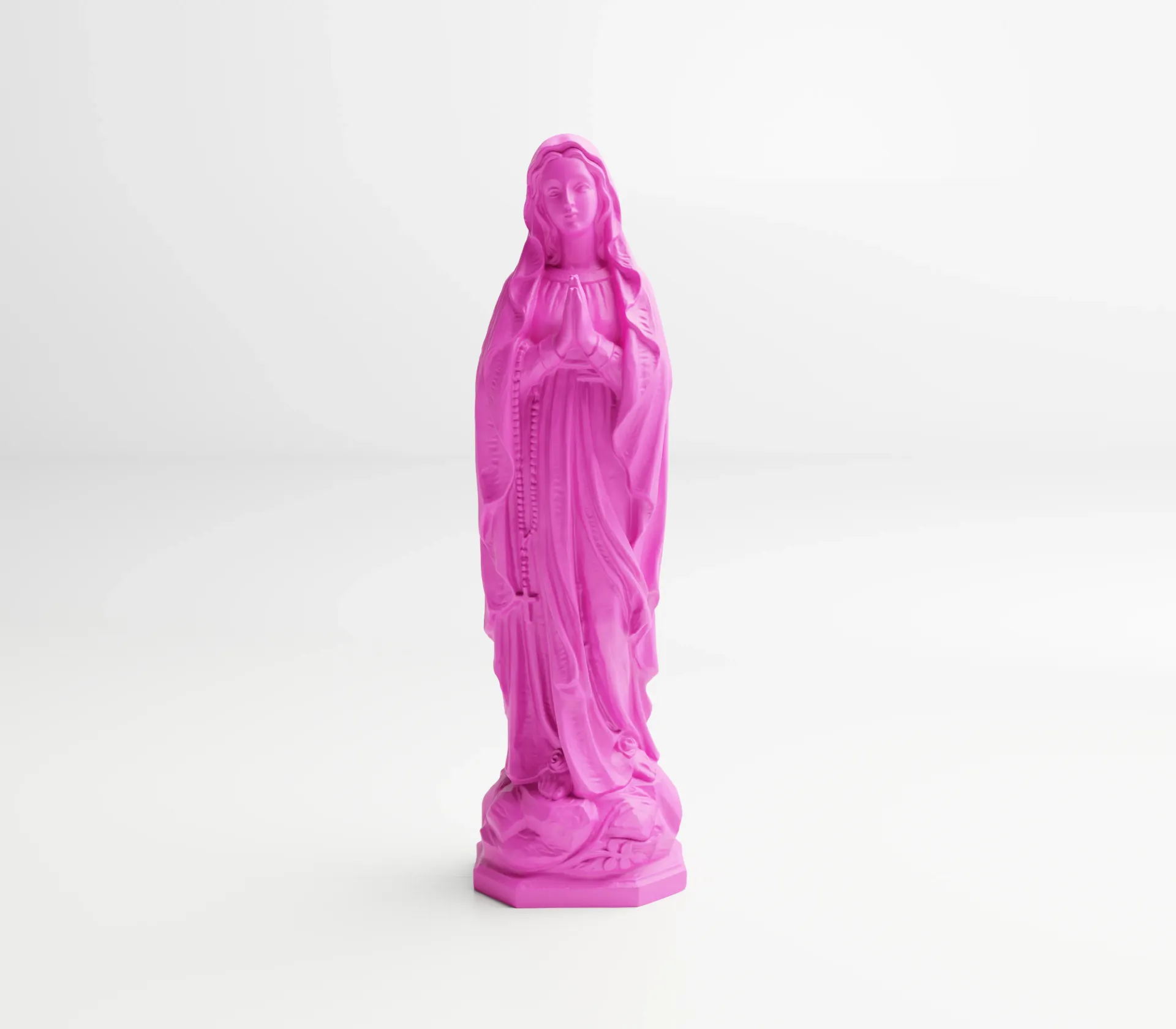 Vierge Marie colorée - décoration pop (8cm, Ivoire)