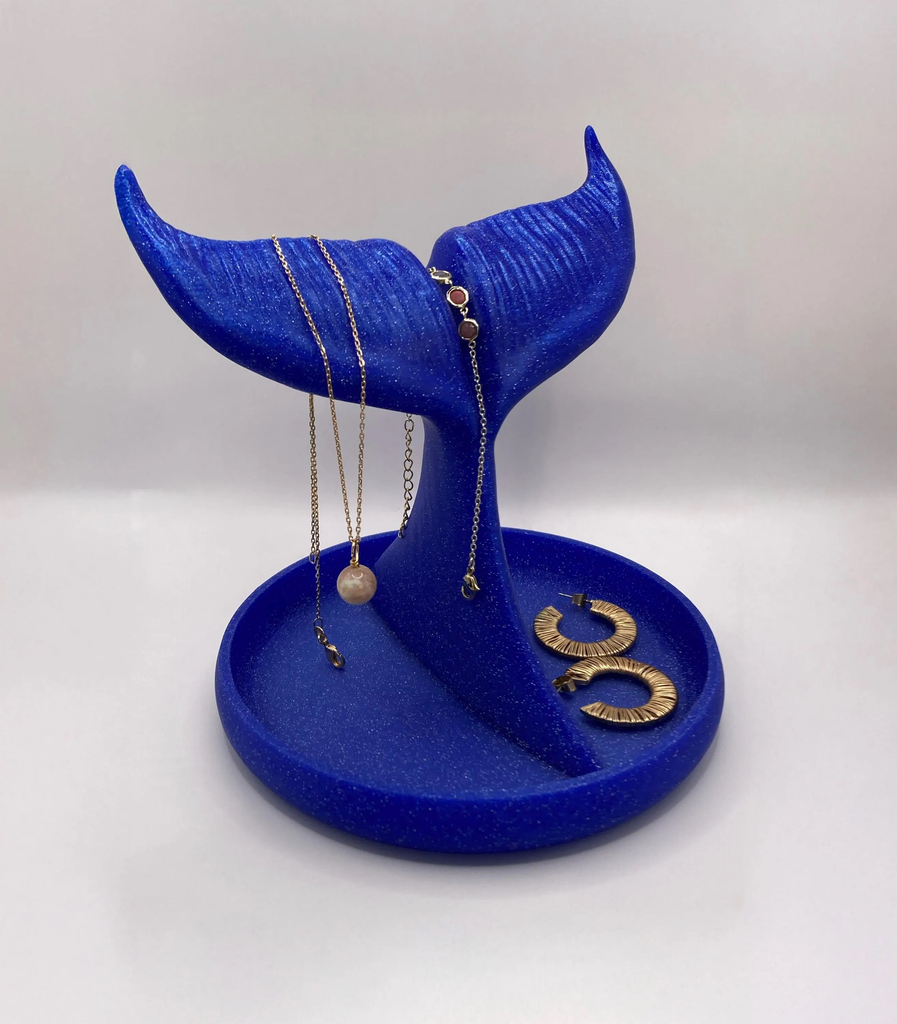 Porte-bijoux en forme de queue de baleine – Rangement élégant - cadeau de fête des mères (Ivoire)