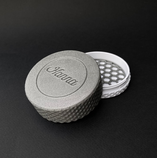 Boîte à savon ronde personnalisable - écrin de transport pour cosmétiques solides - cadeau personnalisé - Design losanges