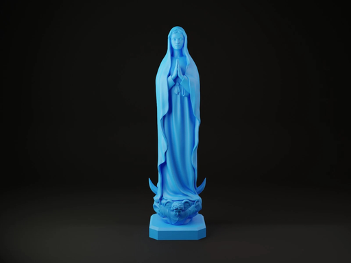 Statuette Vierge Marie colorée sur socle - décoration pop petits et grands formats