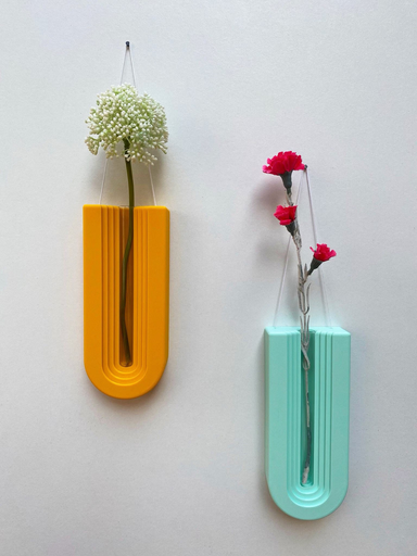 Vase mural - Soliflore design - Décoration colorée 